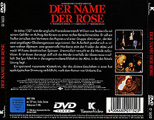 Abbildung der Rückseite der deutschen " DER NAME DER ROSE " - DVD (1998)